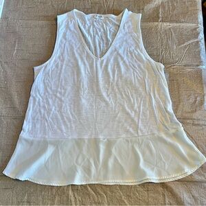 J. Crew White Sleeveless Tank Top - Size Large
